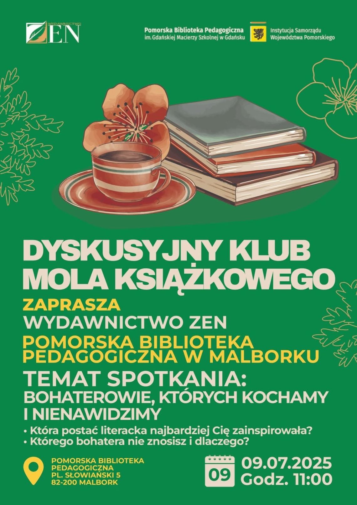 Lipcowe spotkanie Klubu Mola Książkowego w Malborku.