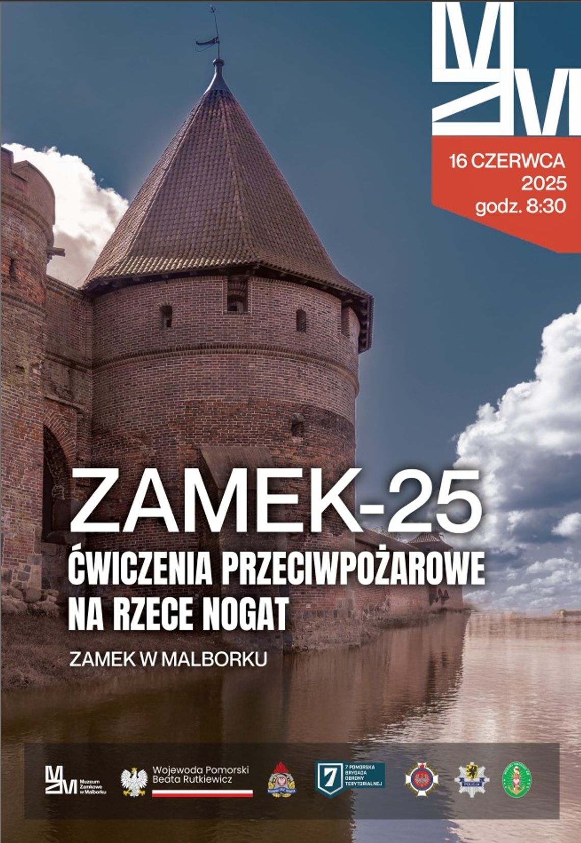 Malbork. Ćwiczenia przeciwpowodziowe "ZAMEK-25" na rzece Nogat oraz Piknik Rekrutacyjny Służb Mundurowych.