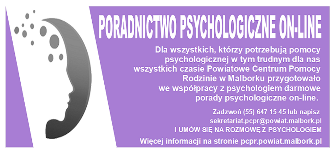 Malbork. Darmowe porady psychologiczne online.