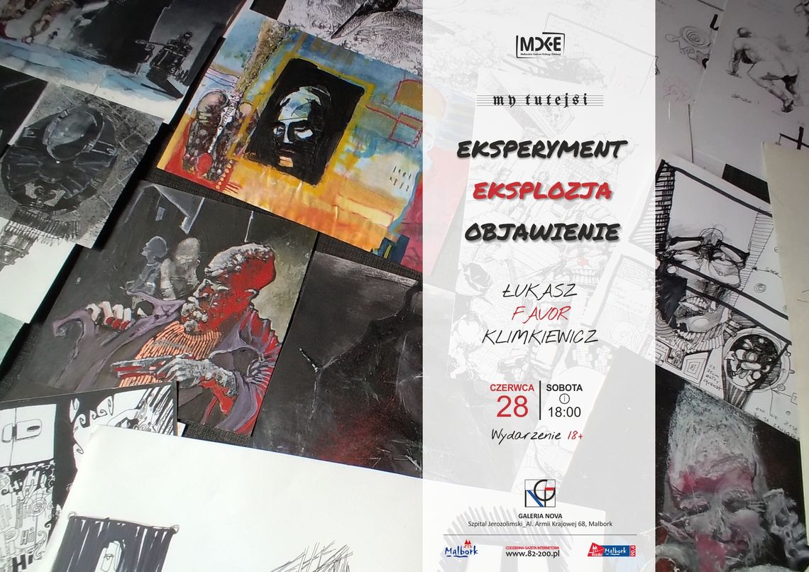 Malbork. "Eksperyment, Eksplozja, Objawienie" - prace Łukasza FAVORA Klimkiewicza w Galerii Nova.
