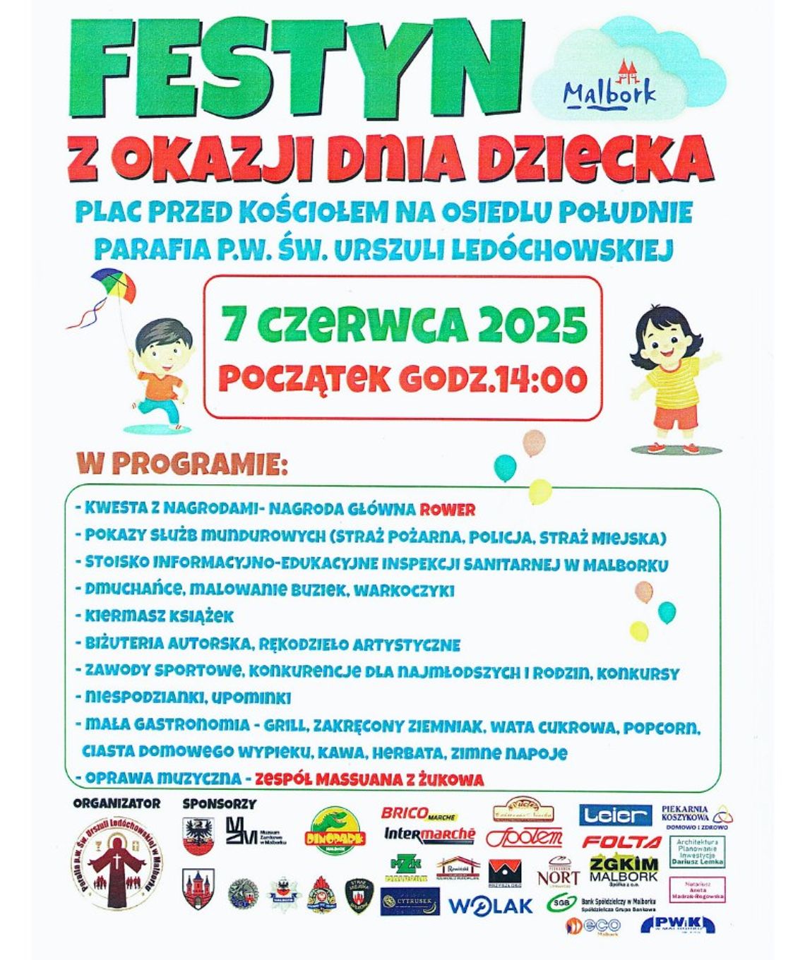 Malbork. Festyn Parafialny z okazji Dnia Dziecka.