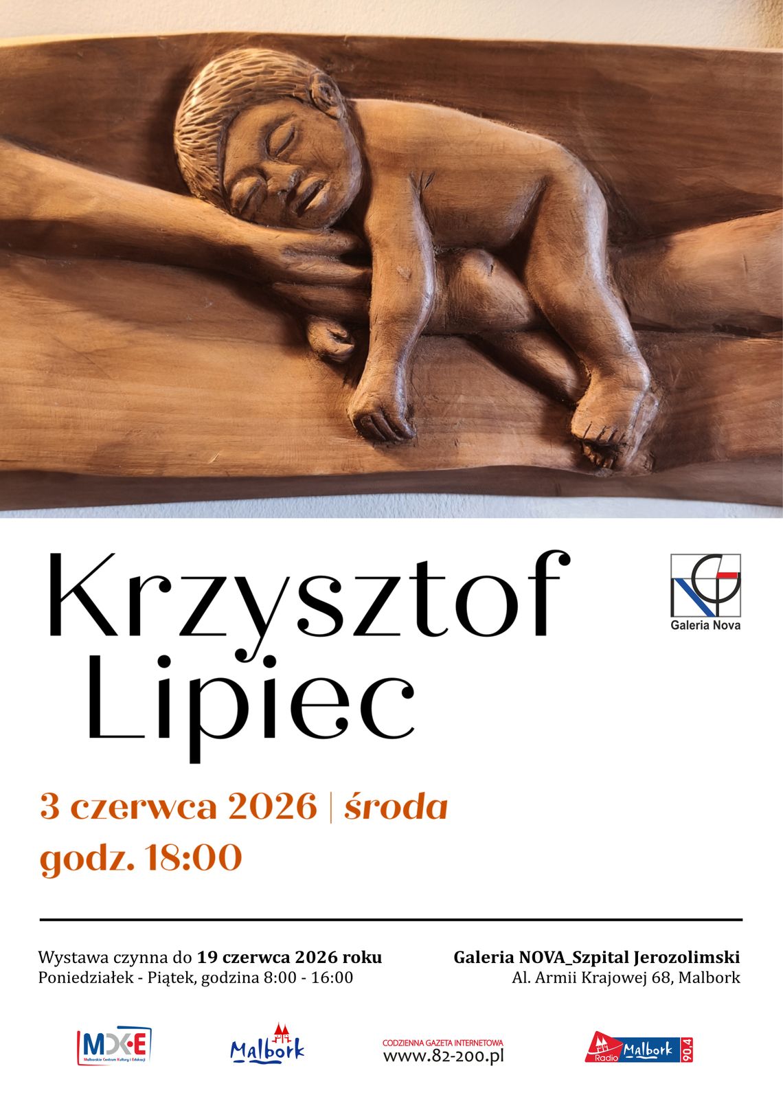 Malbork. Galeria NOVA zaprasza na wernisaż rzeźby Krzysztofa Lipca.