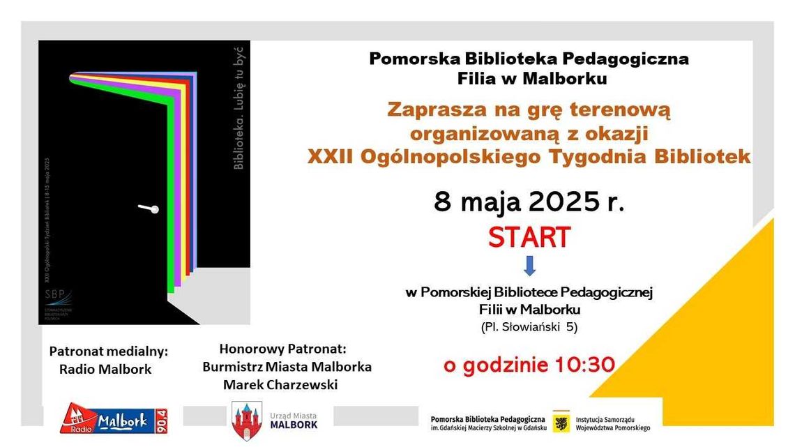 Malbork. Gra Terenowa w ramach XXII Ogólnopolskiego Tygodnia Bibliotek.