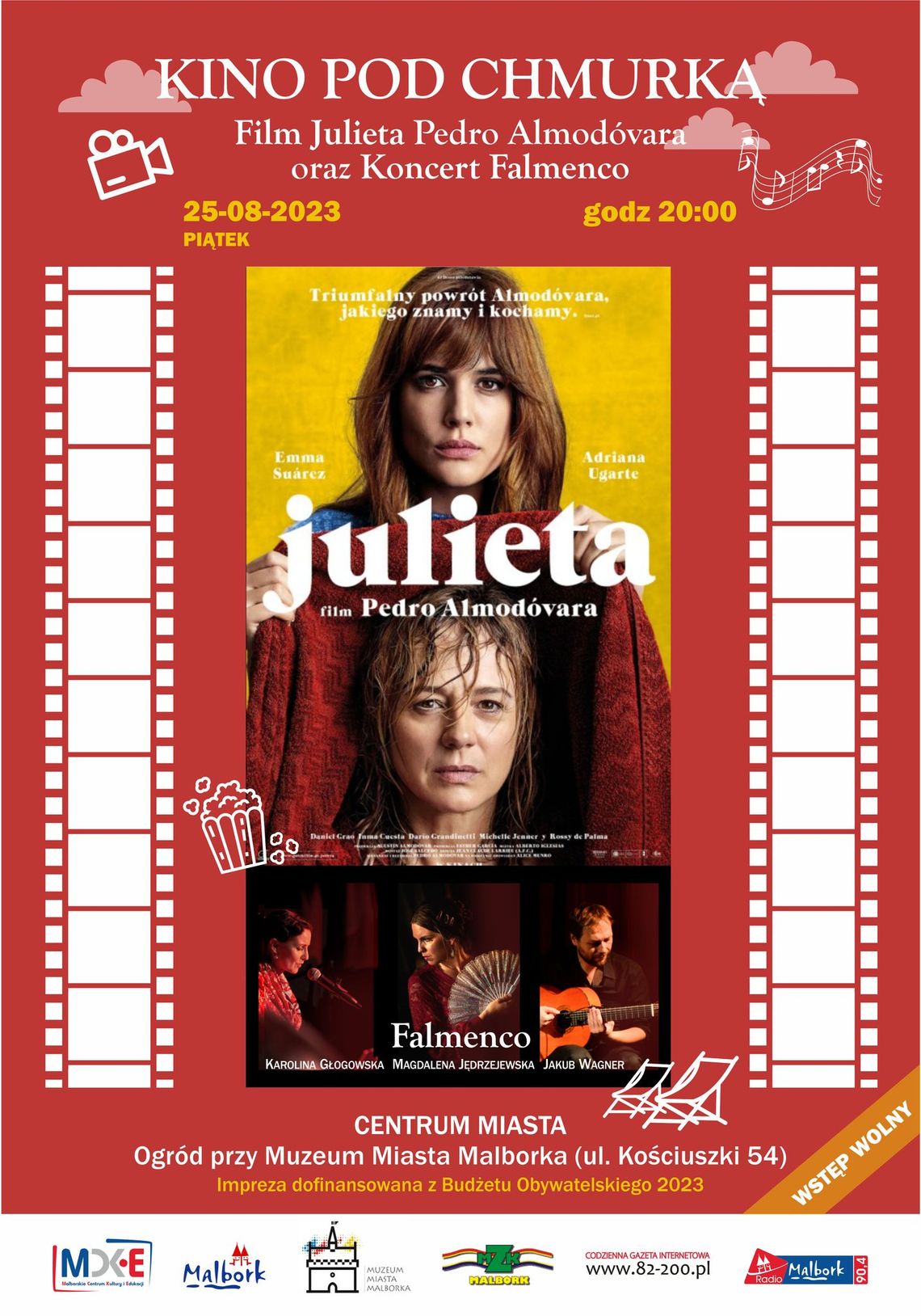 Malbork. Koncert Muzyki Flamenco oraz film „Julieta” Pedro Almodóvara