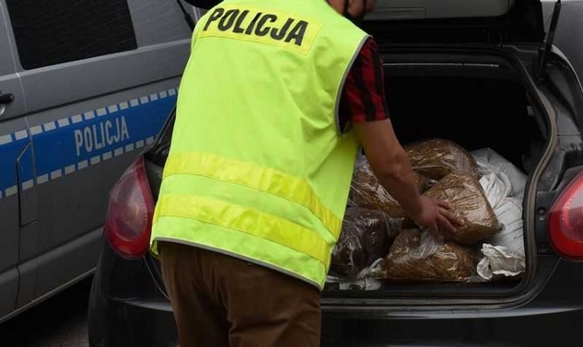 Malbork: Kryminalni z funkcjonariuszami pomorskiej KAS zabezpieczyli 65 kilogramów nielegalnego tytoniu