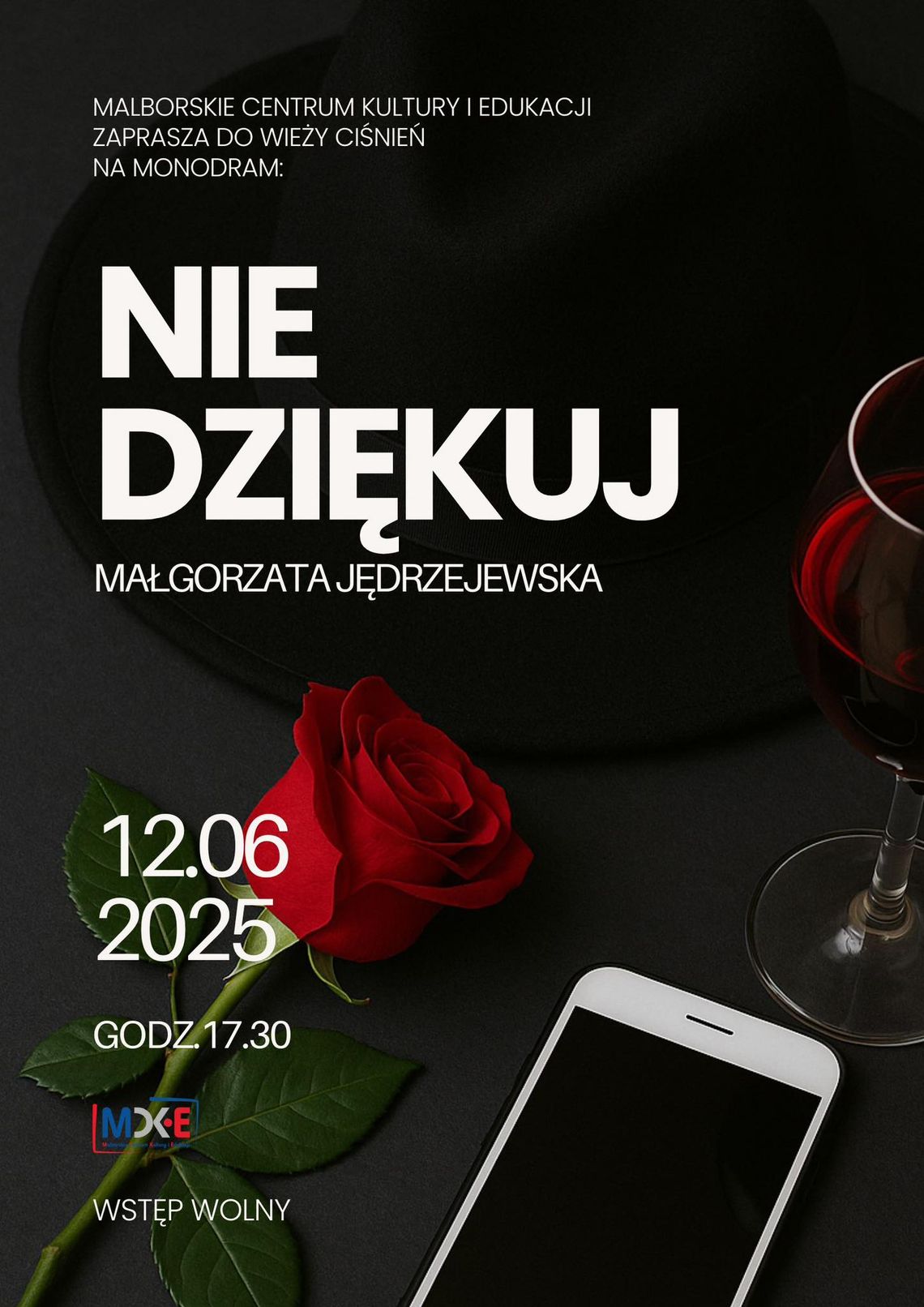 Malbork. Monodram Małgorzaty Jędrzejewskiej "Nie dziękuj" w Wieży Ciśnień.