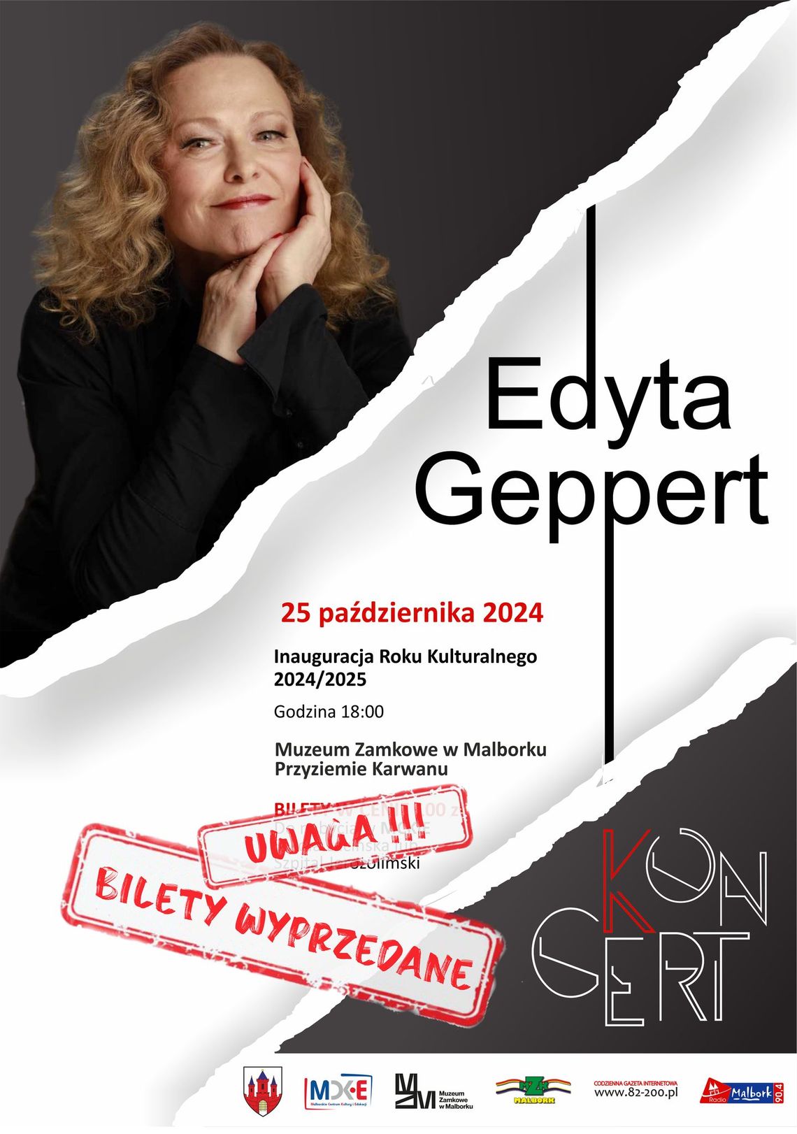 Malbork. Recital Edyty Geppert w ramach Inauguracji Roku Kulturalnego 2024/2025.