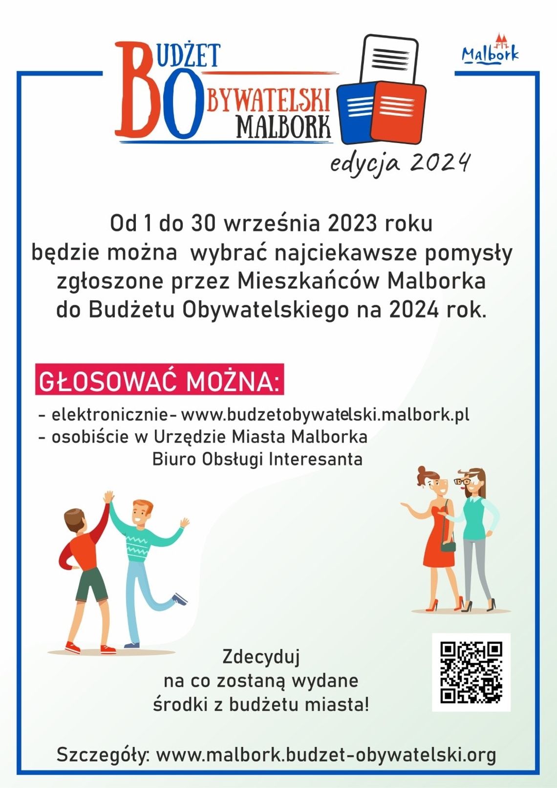 Malbork. Ruszyło głosowanie na projekty zgłoszone do Budżetu Obywatelskiego na rok 2024.