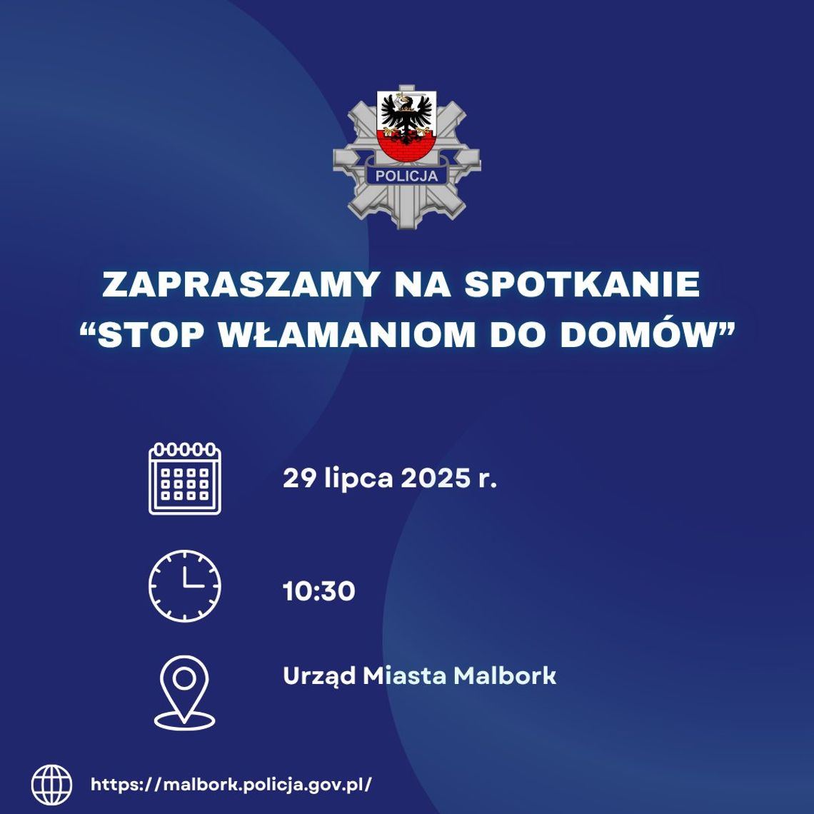 Malbork. Spotkanie profilaktyczno-edukacyjne pn. „Stop włamaniom do domów”.