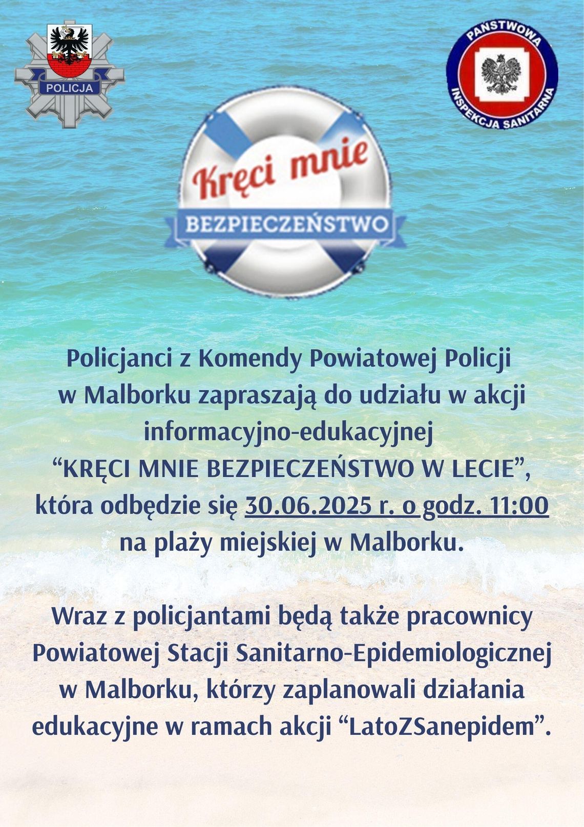 Malbork. Spotkanie w ramach akcji "Kręci mnie bezpieczeństwo w lecie"