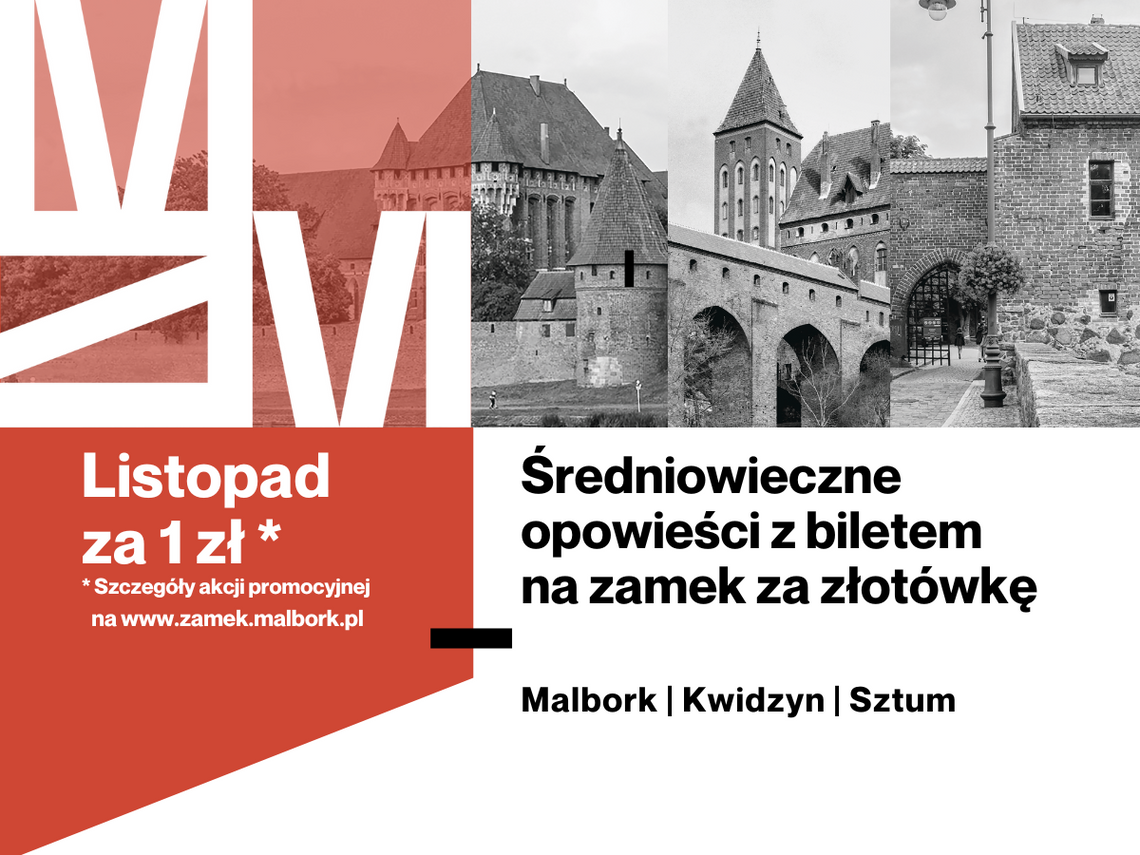 Malbork. Średniowieczne opowieści z biletem na zamek za złotówkę.