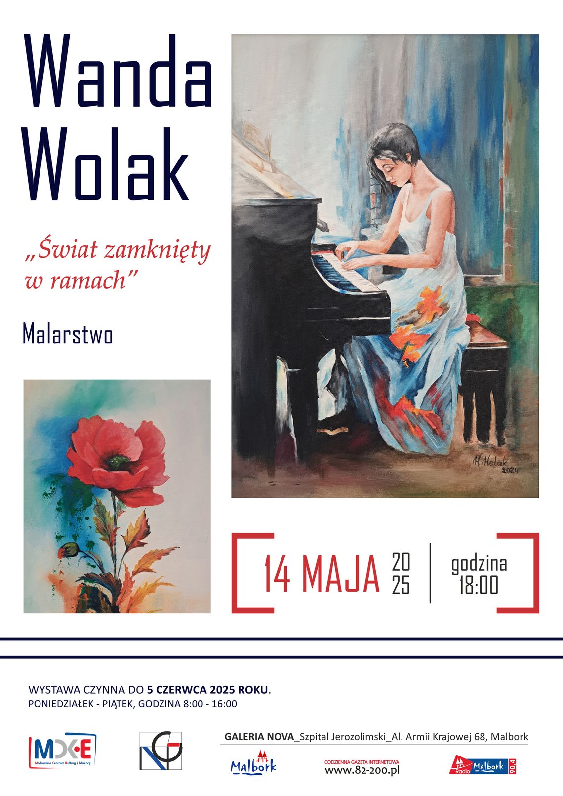 Malbork. "Świat zamknięty w ramach"- wernisaż wystawy Wandy Wolak w Galerii Nova.