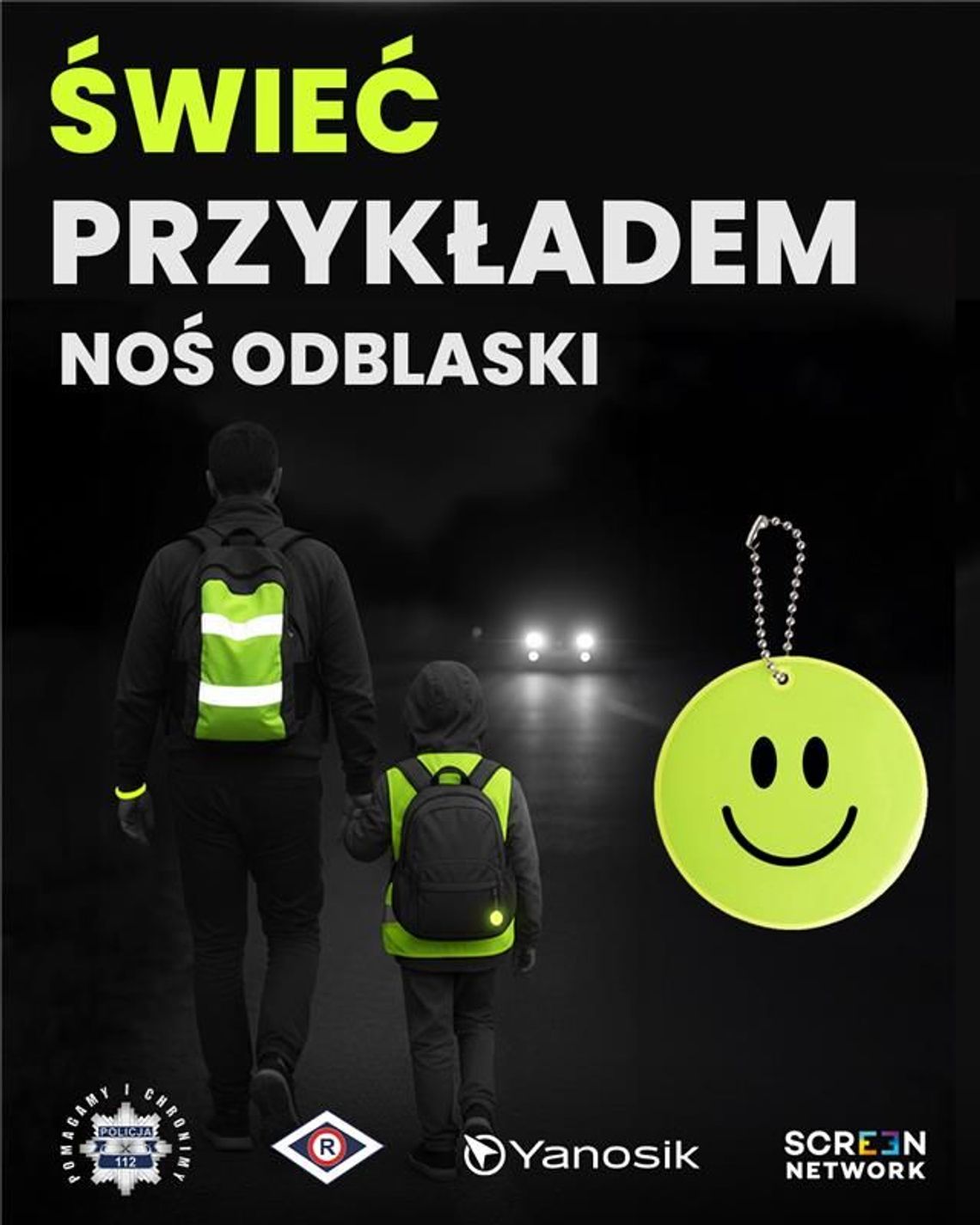 Malbork. Świeć przykładem -  noś odblaski!