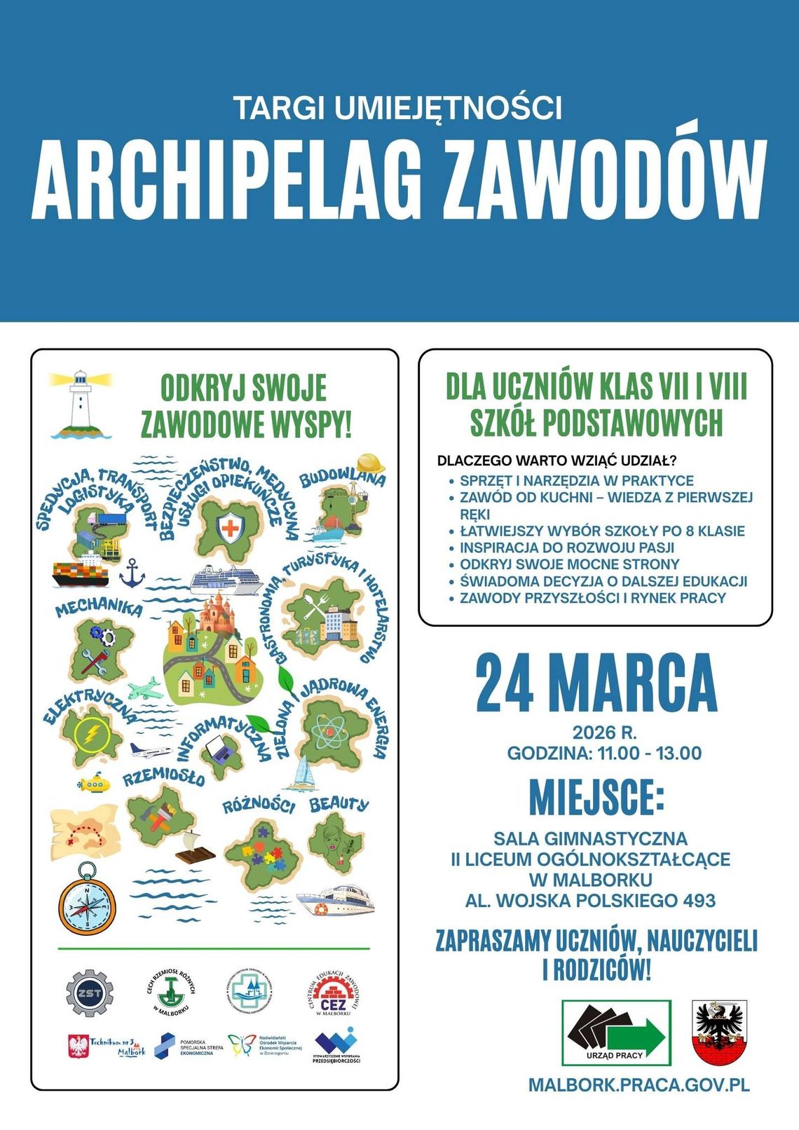 Malbork. Targi Umiejętności „Archipelag Zawodów” w II Liceum Ogólnokształcącym.