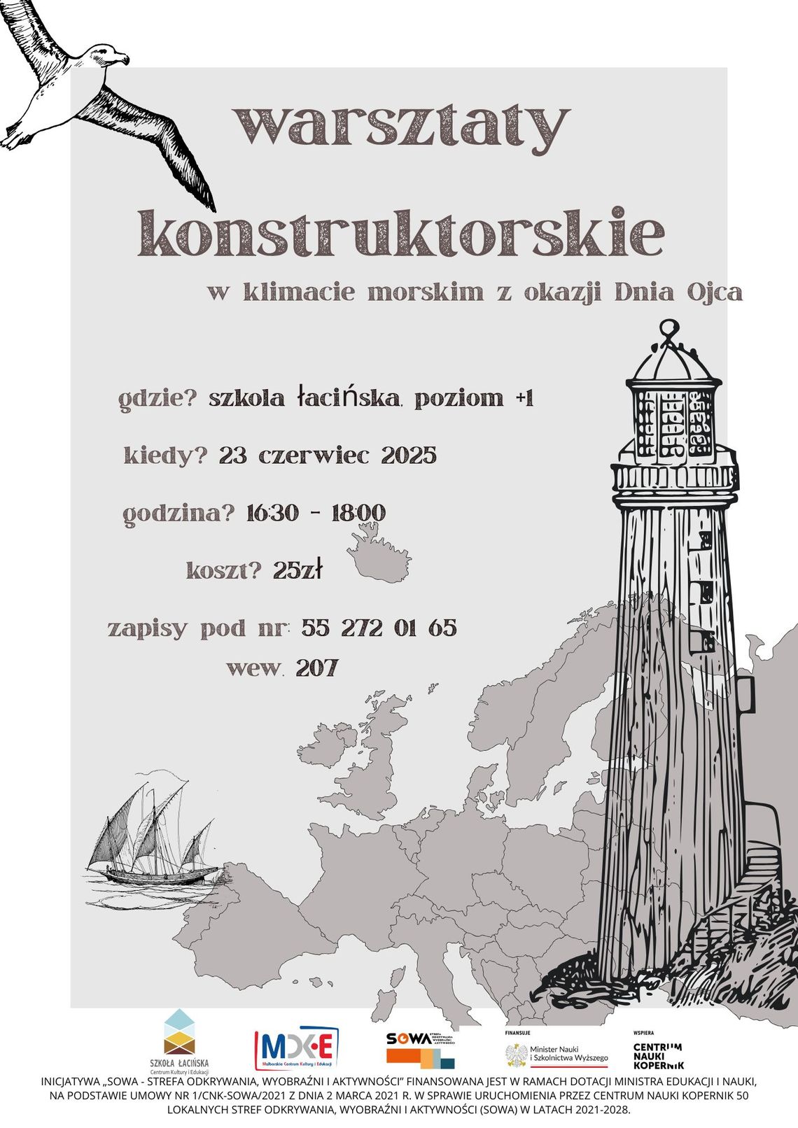 Malbork. Warsztaty konstruktorskie z okazji Dnia Taty w Szkole Łacińskiej.