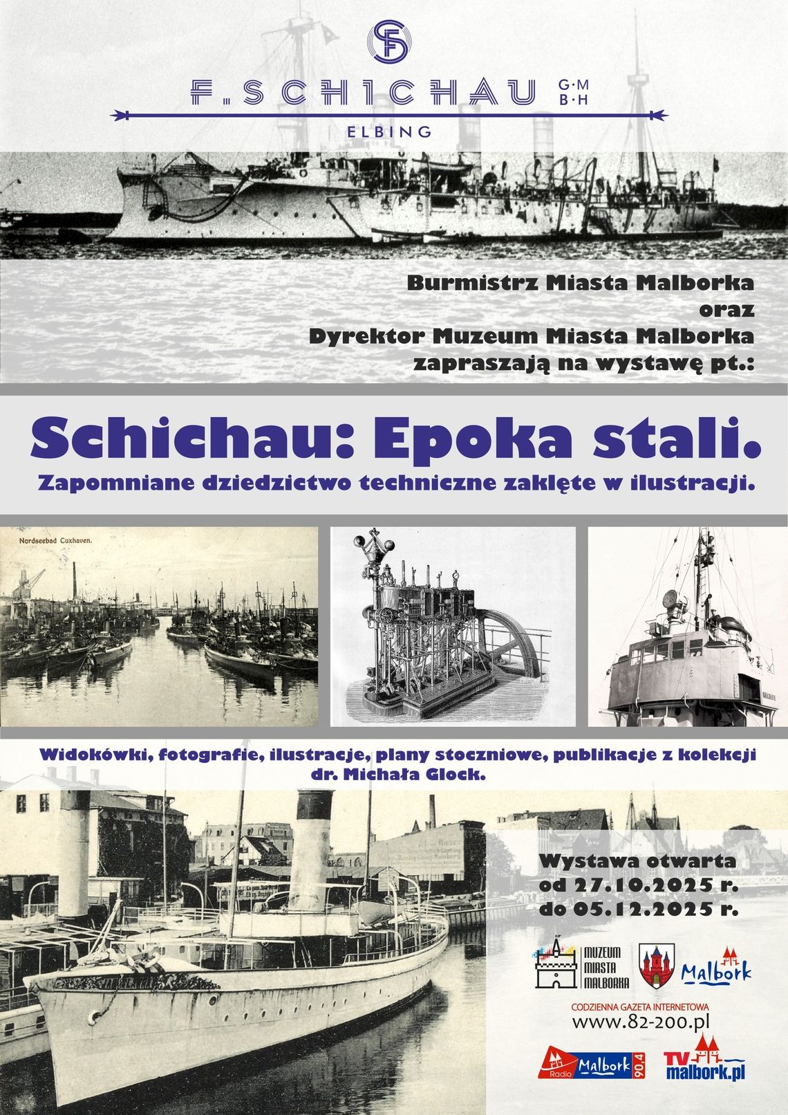 Malbork. Wernisaż wystawy czasowej „Schichau: Epoka stali. Zapomniane dziedzictwo techniczne zaklęte w ilustracji”.