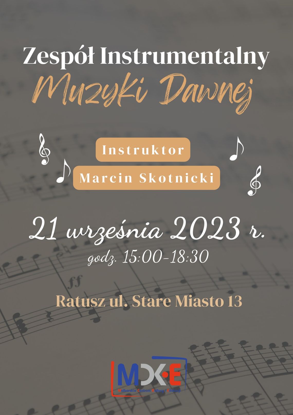 Malbork. Zajęcia zespołu muzyki dawnej w Ratuszu.