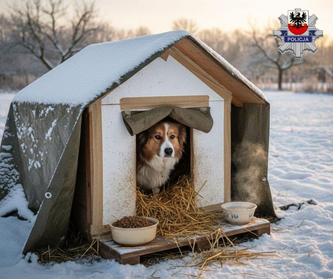 Malborscy policjanci apelują: - "Nie bądź obojętny – zadbaj o zwierzęta podczas mrozów".