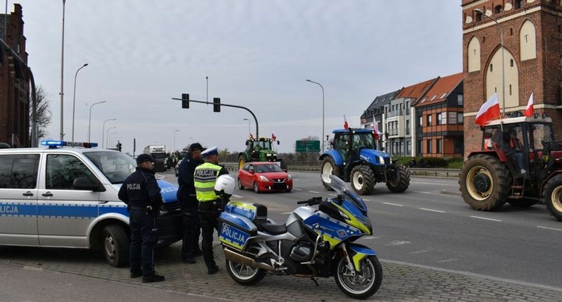 Malborscy policjanci zabezpieczali kolejny protest rolników