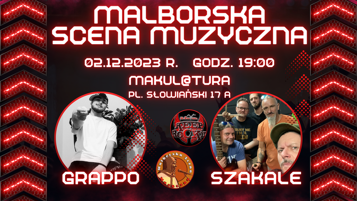 Malborska Scena Muzyczna. Koncert Grappo i zespołu Szakale w Makulaturze.