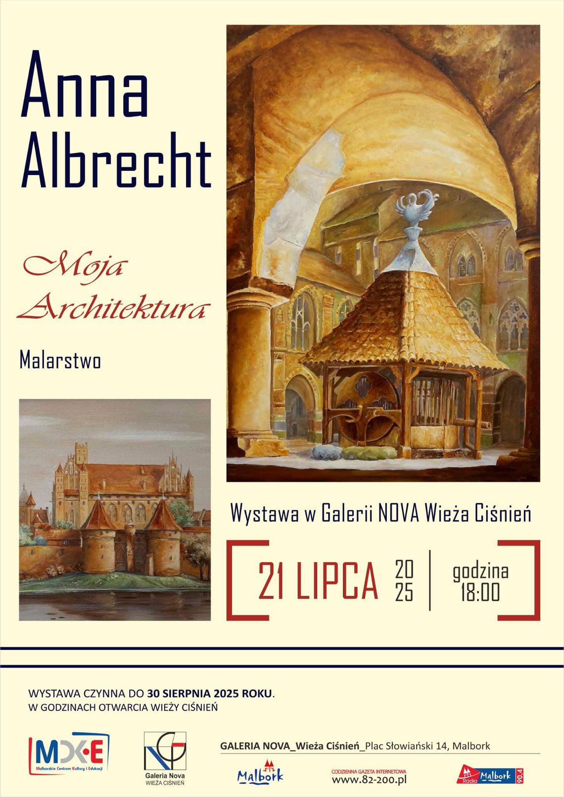"Moja architektura" - wernisaż wystawy Anny Albrecht w malborskiej Wieży Ciśnień.