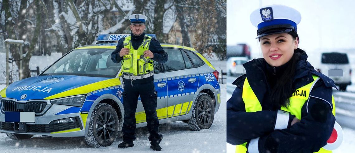 Nowodworscy policjanci eskortowali do szpitala rodzącą kobietę.