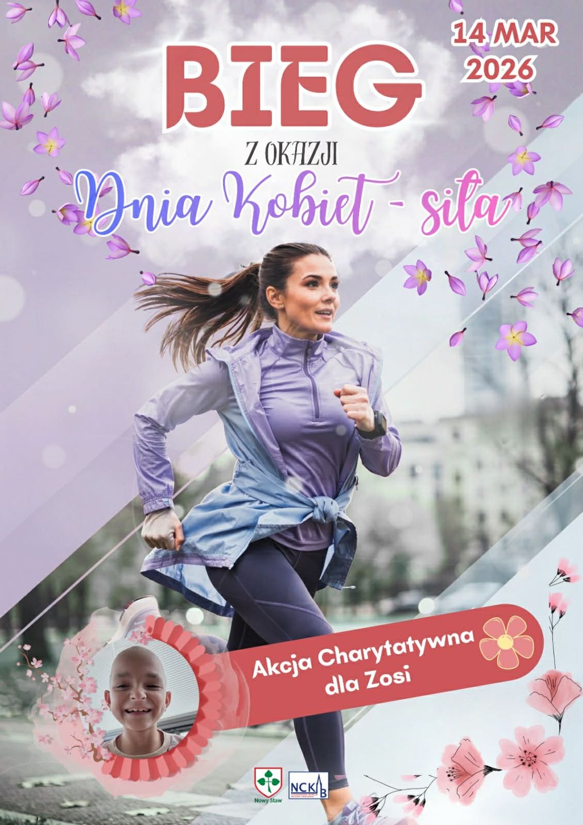 Nowy Staw. Bieg z okazji Dnia Kobiet. Akcja charytatywna dla Zosi.