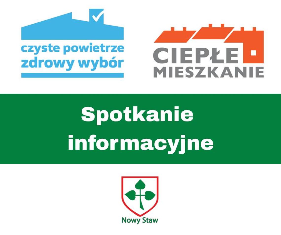 Nowy Staw. Czyste Powietrze oraz Ciepłe Mieszkanie - spotkanie informacyjne.