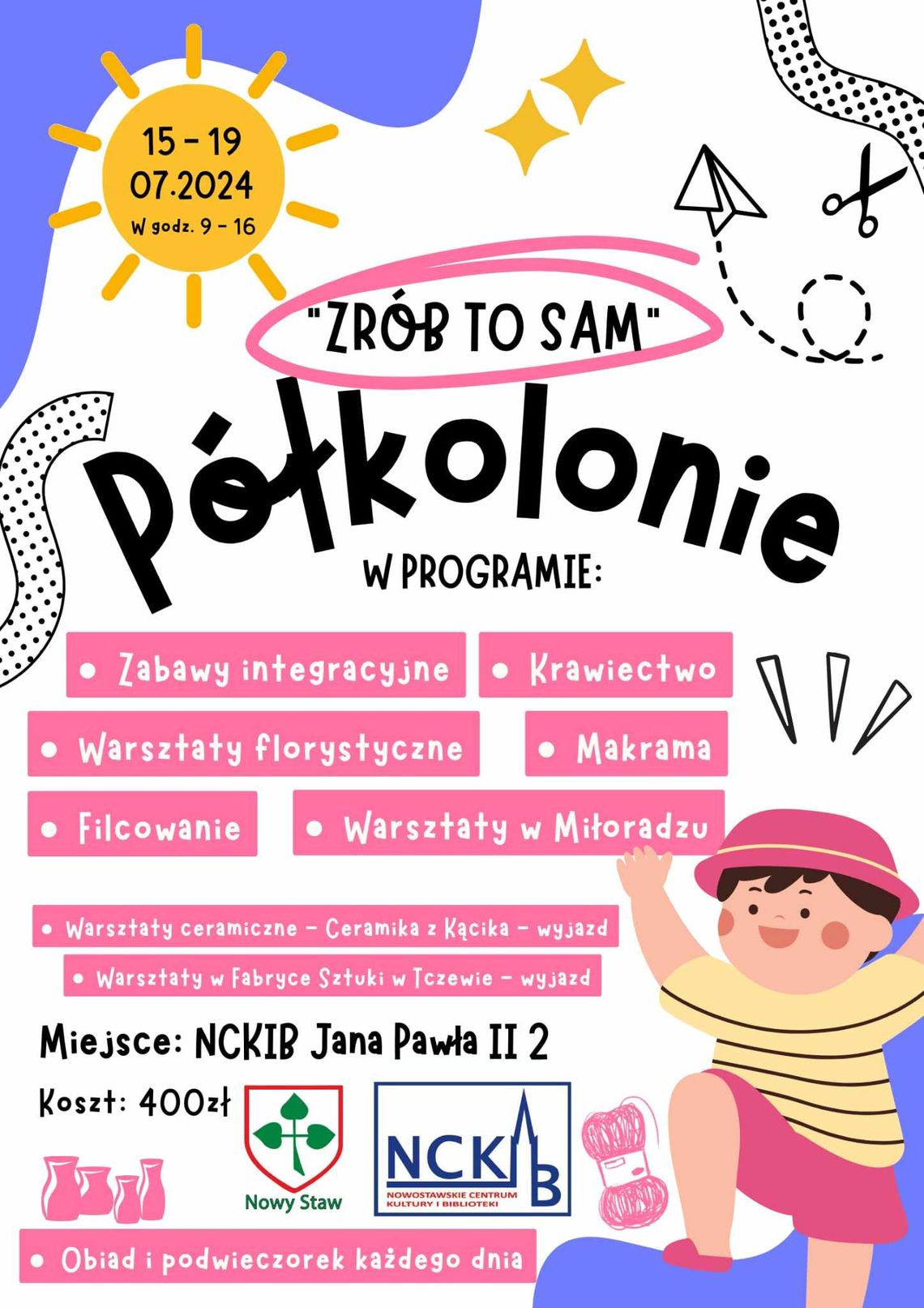 Nowy Staw. Półkolonie "Zrób to sam" w NCKiB