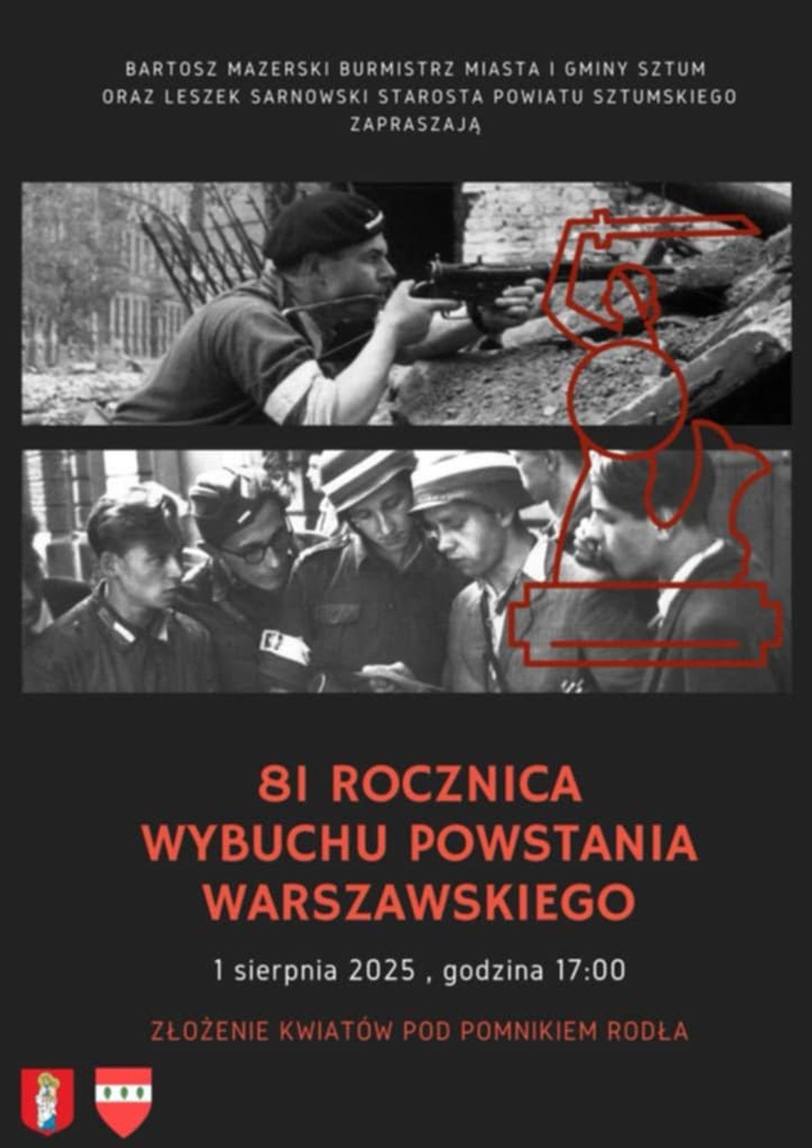 Obchody Narodowego Dnia Pamięci Powstania Warszawskiego w Sztumie.