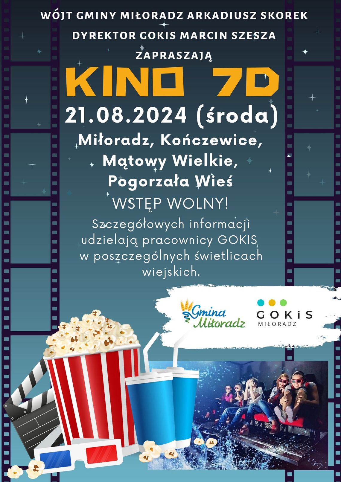 Objazdowe kino 7 D w Gminie Miłoradz.