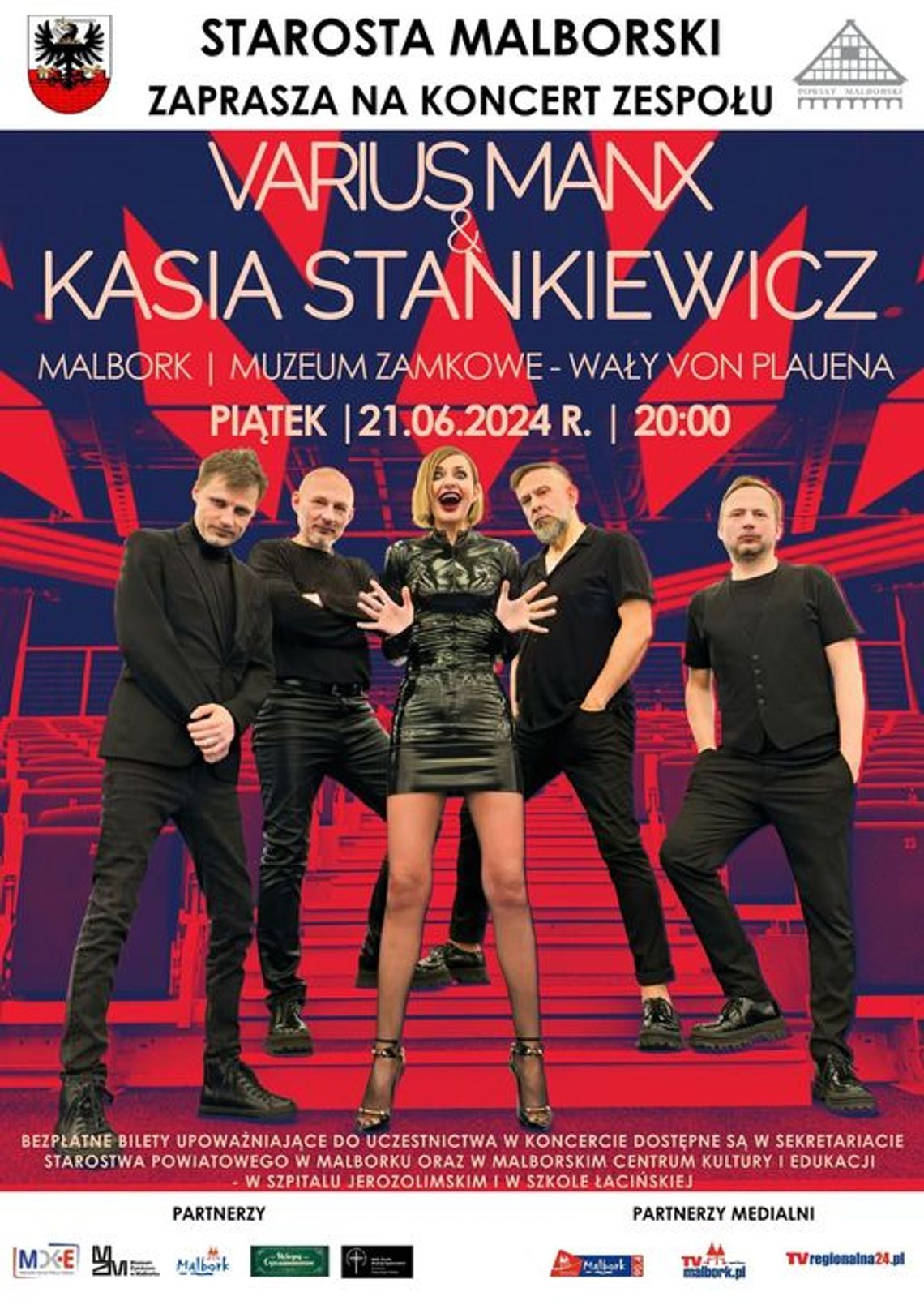 Odbierz bezpłatne wejścówki na koncert zespołu Varius Manx & Kasia Stankiewicz w Malborku.