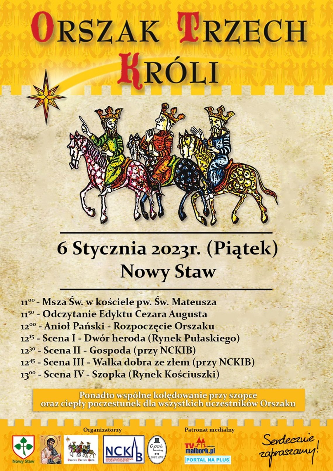 Orszak Trzech Króli 2023 w Nowym Stawie