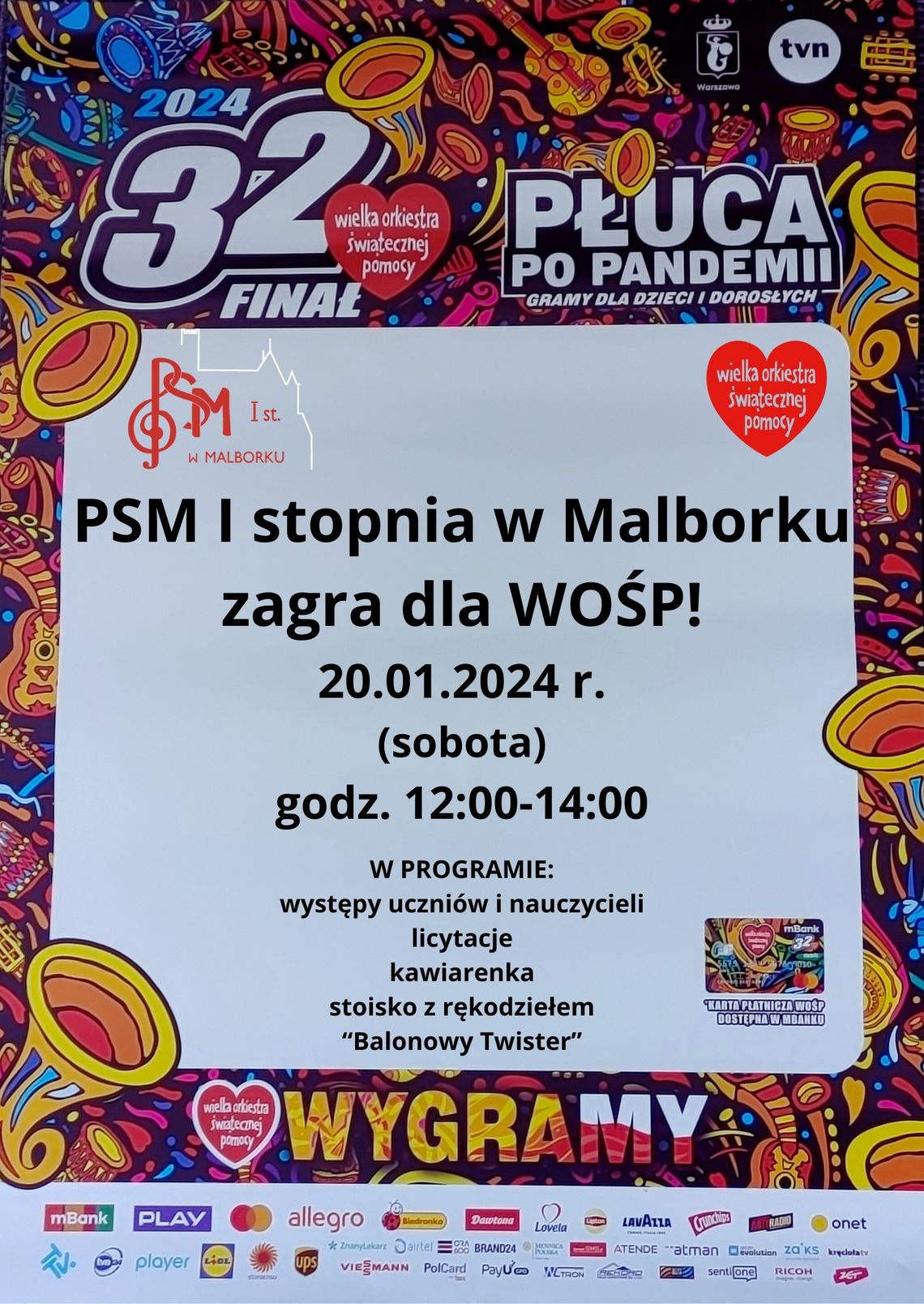 Państwowa Szkoła Muzyczna I st. w Malborku zagra dla WOŚP.