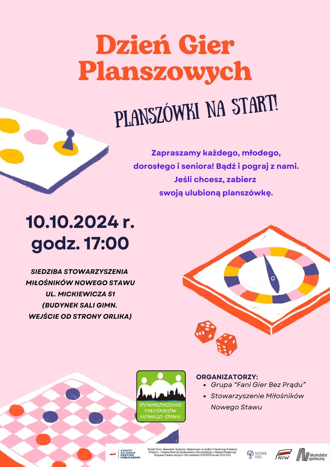 „Planszówki na start!”. Dzień Gier Planszowych w Nowym Stawie.