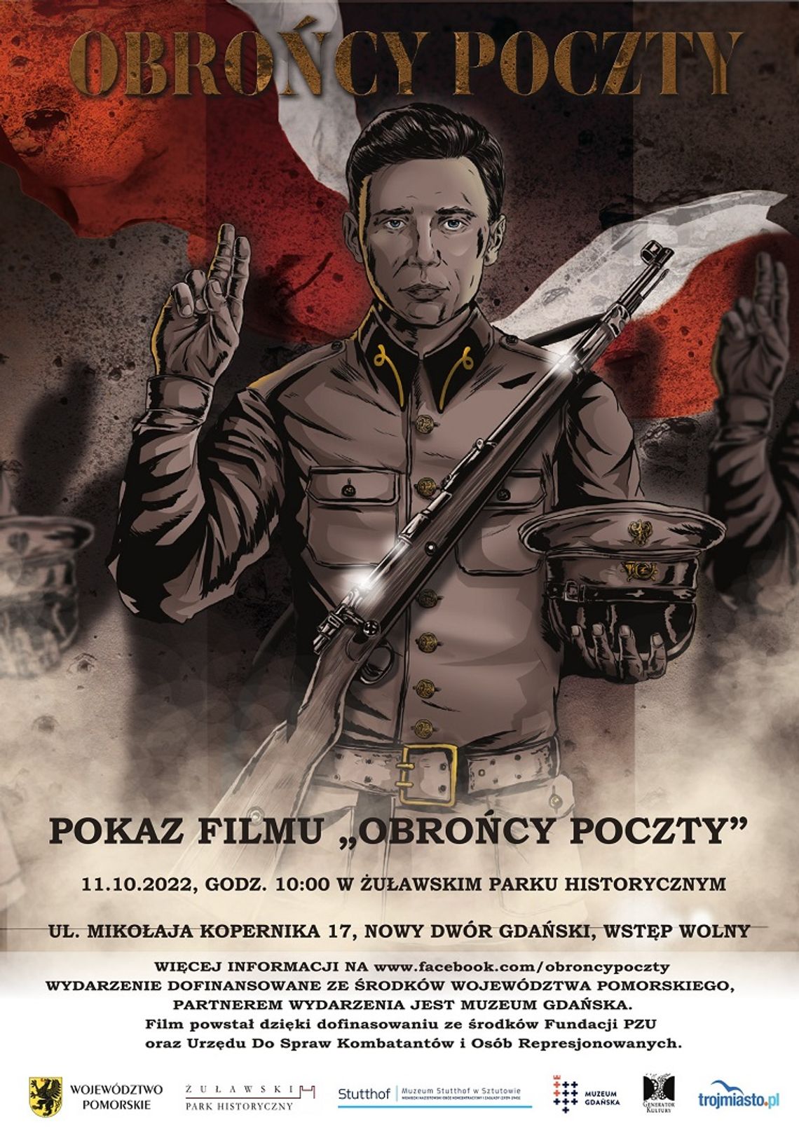 Pokaz filmu "Obrońcy Poczty" w Nowym Dworze Gdańskiej. 