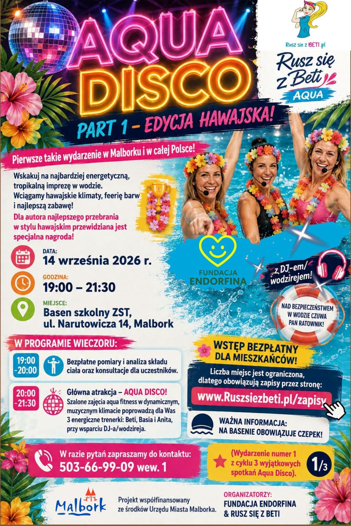 🎧Posłuchaj: Aqua Disco w klimacie hawajskim już 14 września w Malborku.