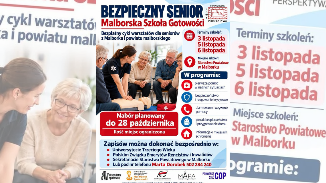 🎧Posłuchaj: Bezpieczny Senior. Trwają zapisy na szkolenia w Malborku. 🎧Posłuchaj: Bezpieczny Senior. Trwają zapisy na szkolenia w Malborku.