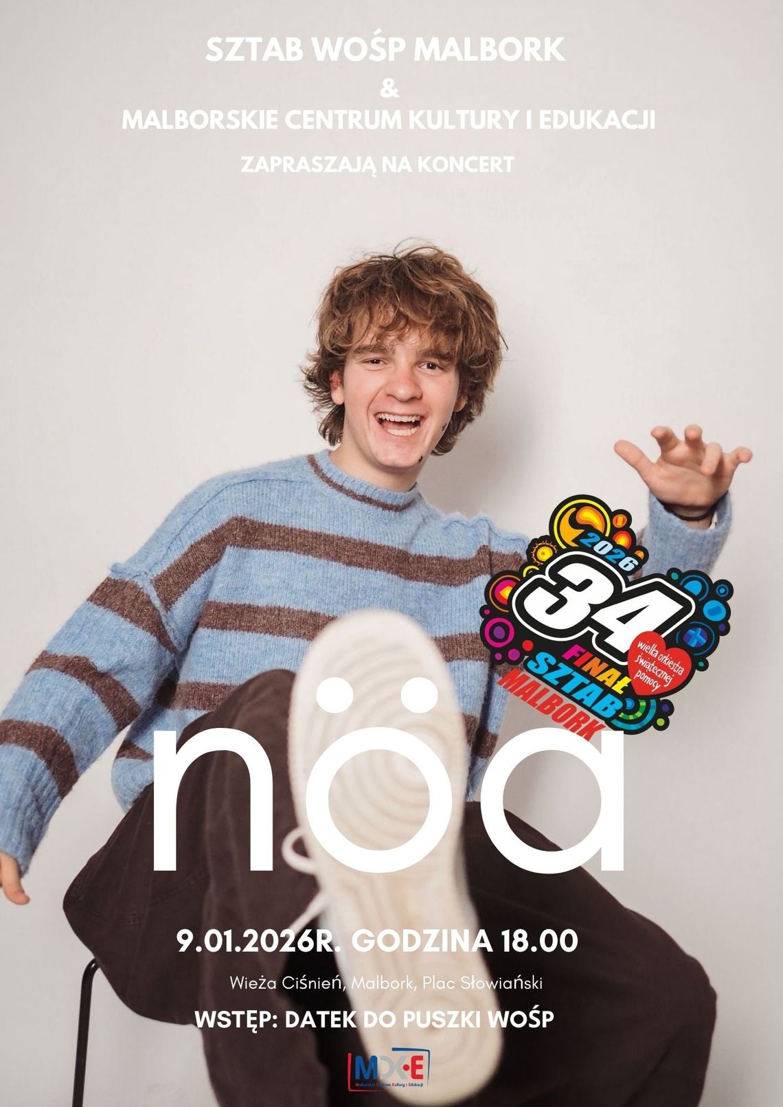 🎧Posłuchaj: Gramy z WOŚP – Koncert Noa w Wieży Ciśnień.