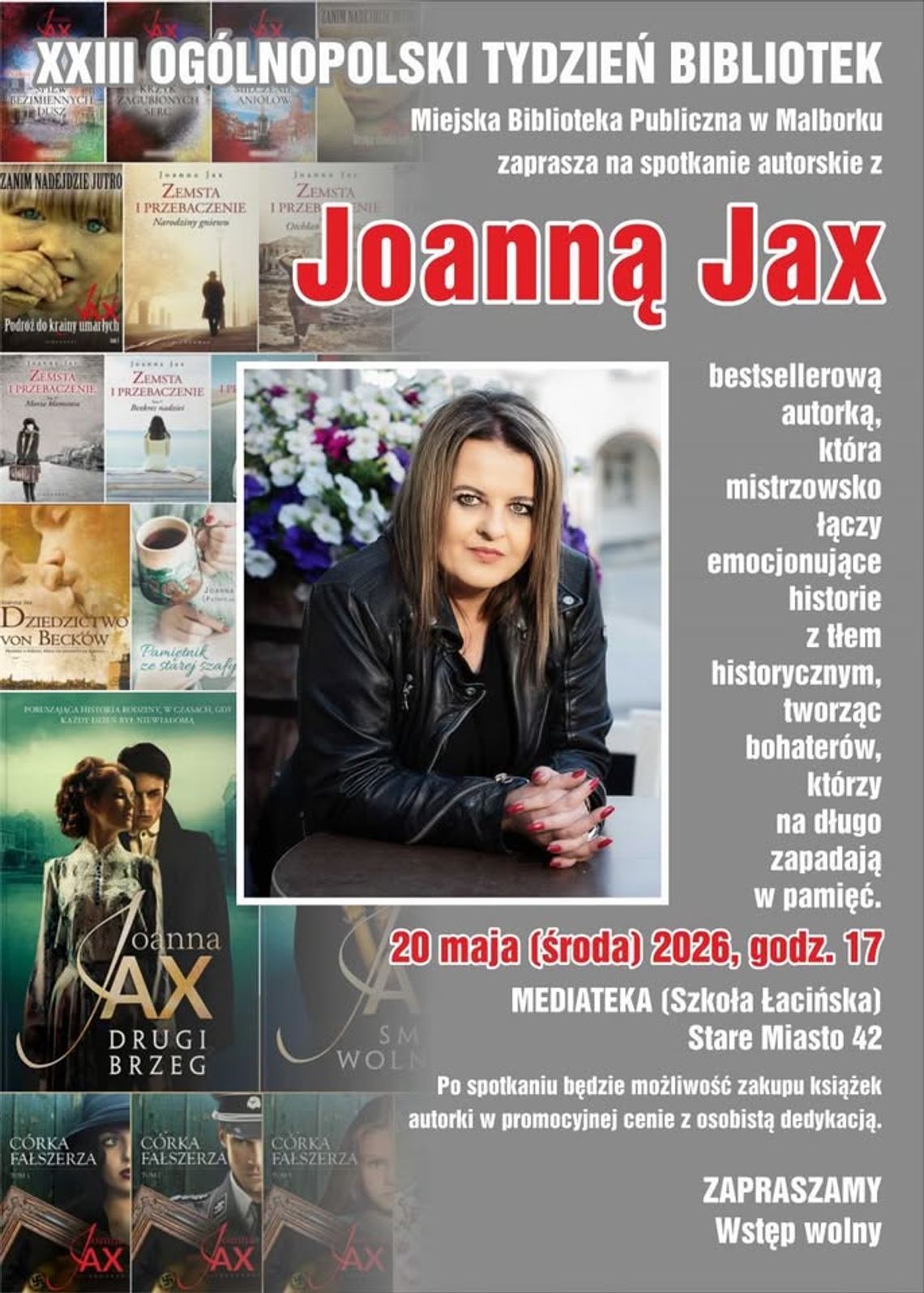 🎧Posłuchaj: Joanna Jax spotka się z czytelnikami w Malborku. 🎧Posłuchaj: Joanna Jax spotka się z czytelnikami w Malborku.