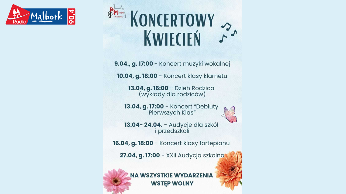 🎧Posłuchaj: Koncertowy kwiecień w Szkole Muzycznej w Malborku. Przed nami miesiąc pełen muzycznych spotkań.