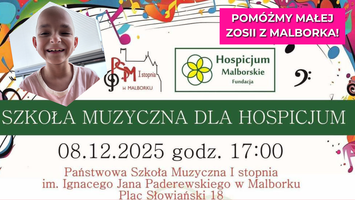 🎧Posłuchaj: Malborska PSM gra dla Zosi – koncert charytatywny pełen muzyki i dobroci.