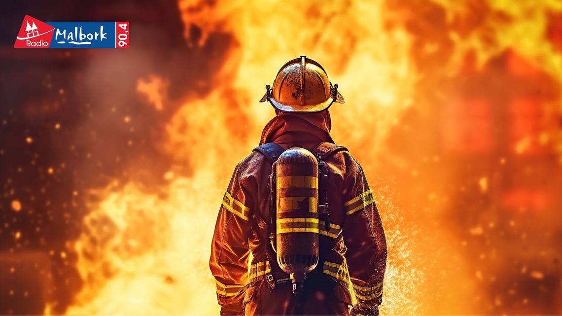 🎧Posłuchaj: Pożar na terenie składu opału w Nowym Stawie.