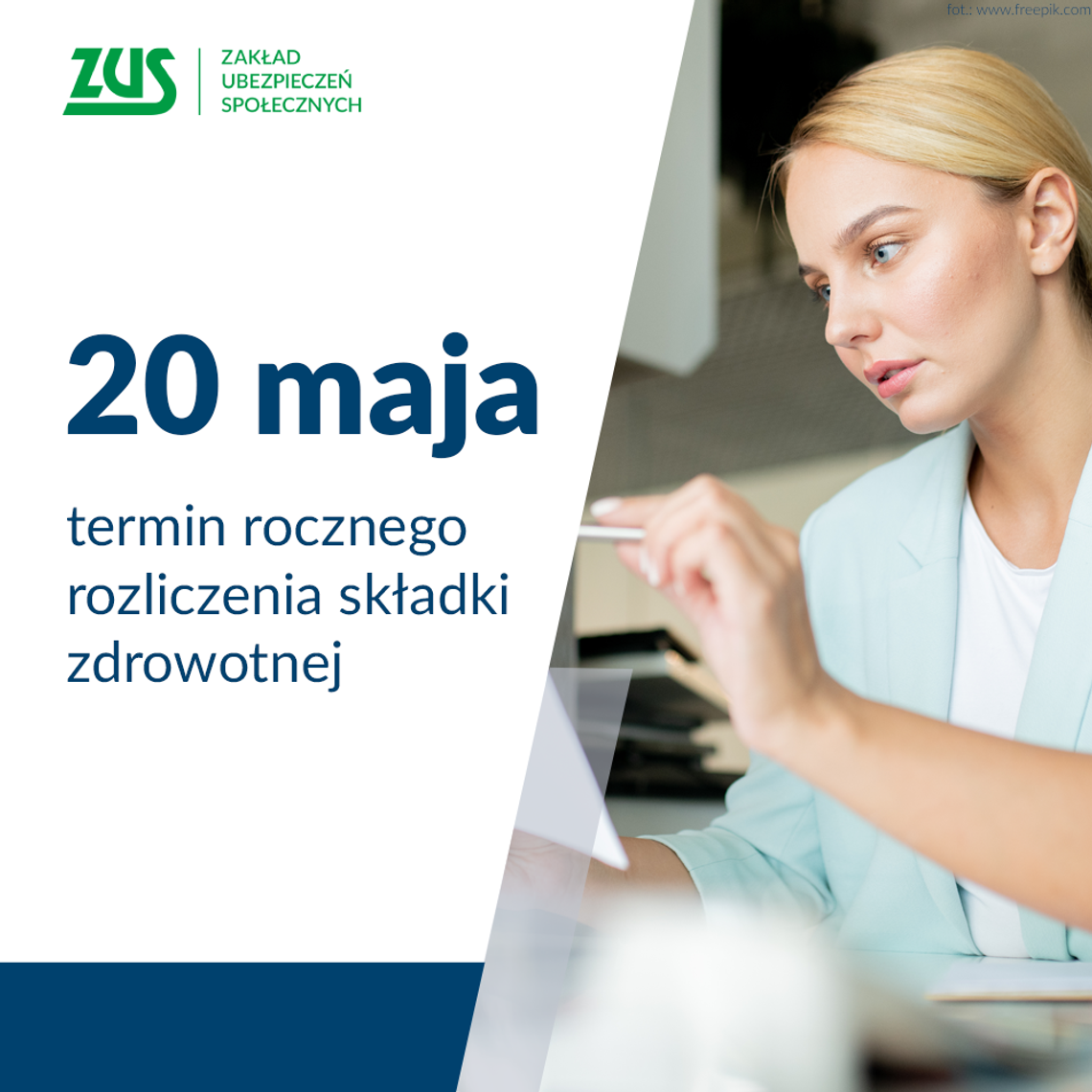 🎧Posłuchaj: Roczne rozliczenie składki zdrowotnej: ZUS przypomina o ważnej dacie dla przedsiębiorców.