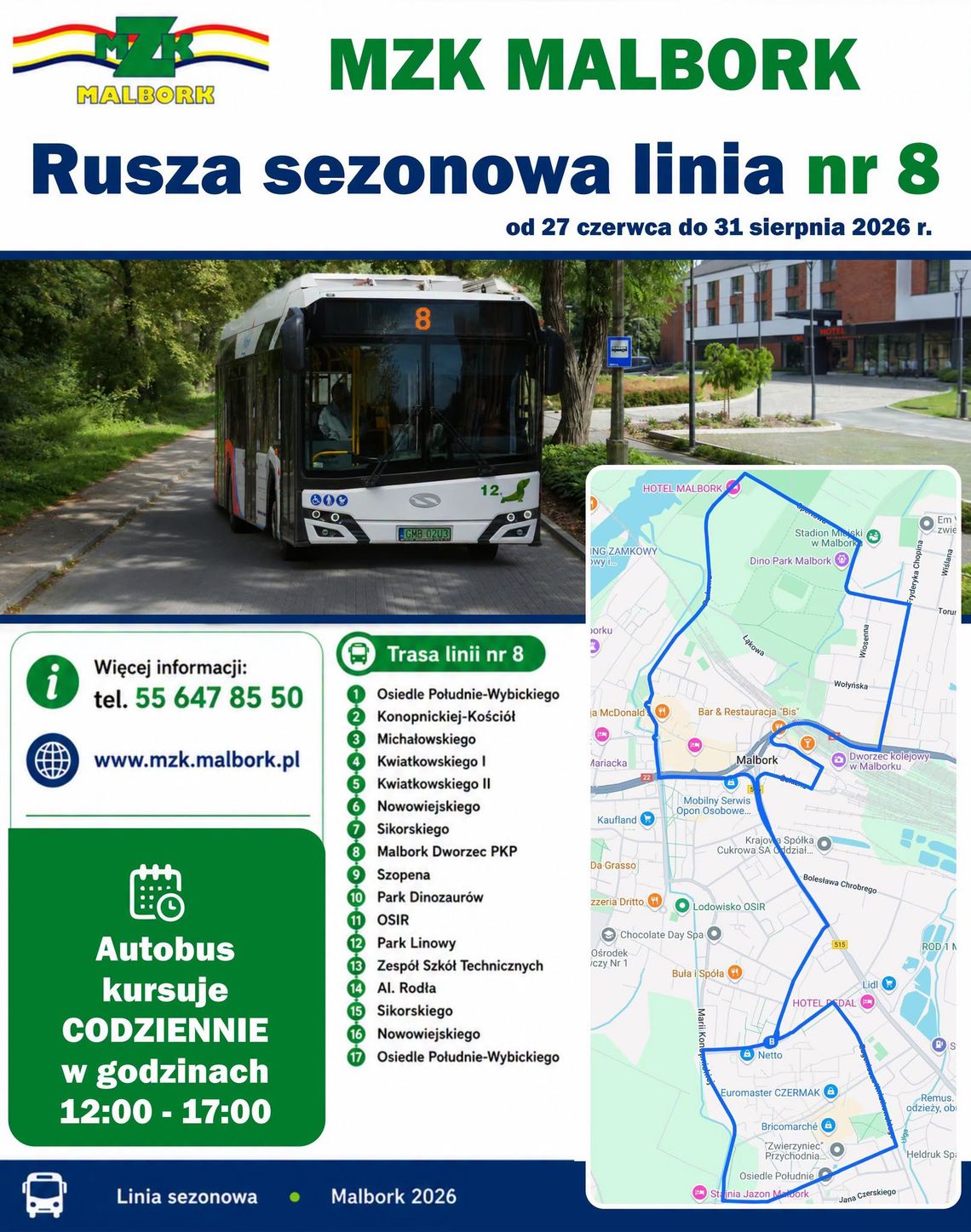 🎧Posłuchaj: Sezonowa linia autobusowa nr 8 ułatwi dojazd do parku w czasie wakacji.