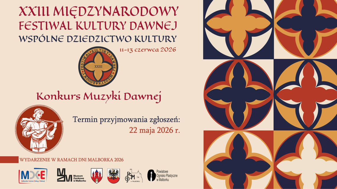 🎧Posłuchaj: XXIII Festiwal Kultury Dawnej w Malborku. Muzyczne „Wspólne Dziedzictwo Kultury” już w czerwcu!
