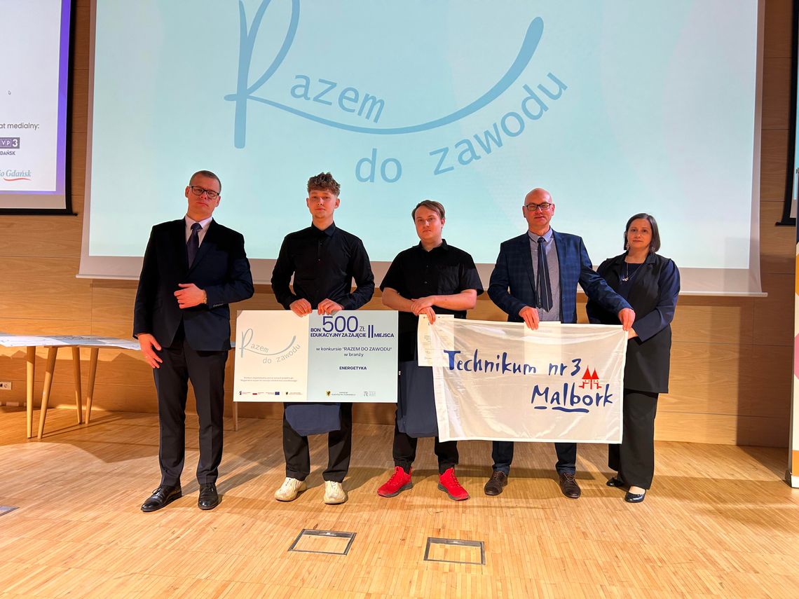Potrójny sukces uczniów malborskiego Technikum nr 3 w wojewódzkim konkursie „Razem do zawodu 2026”.