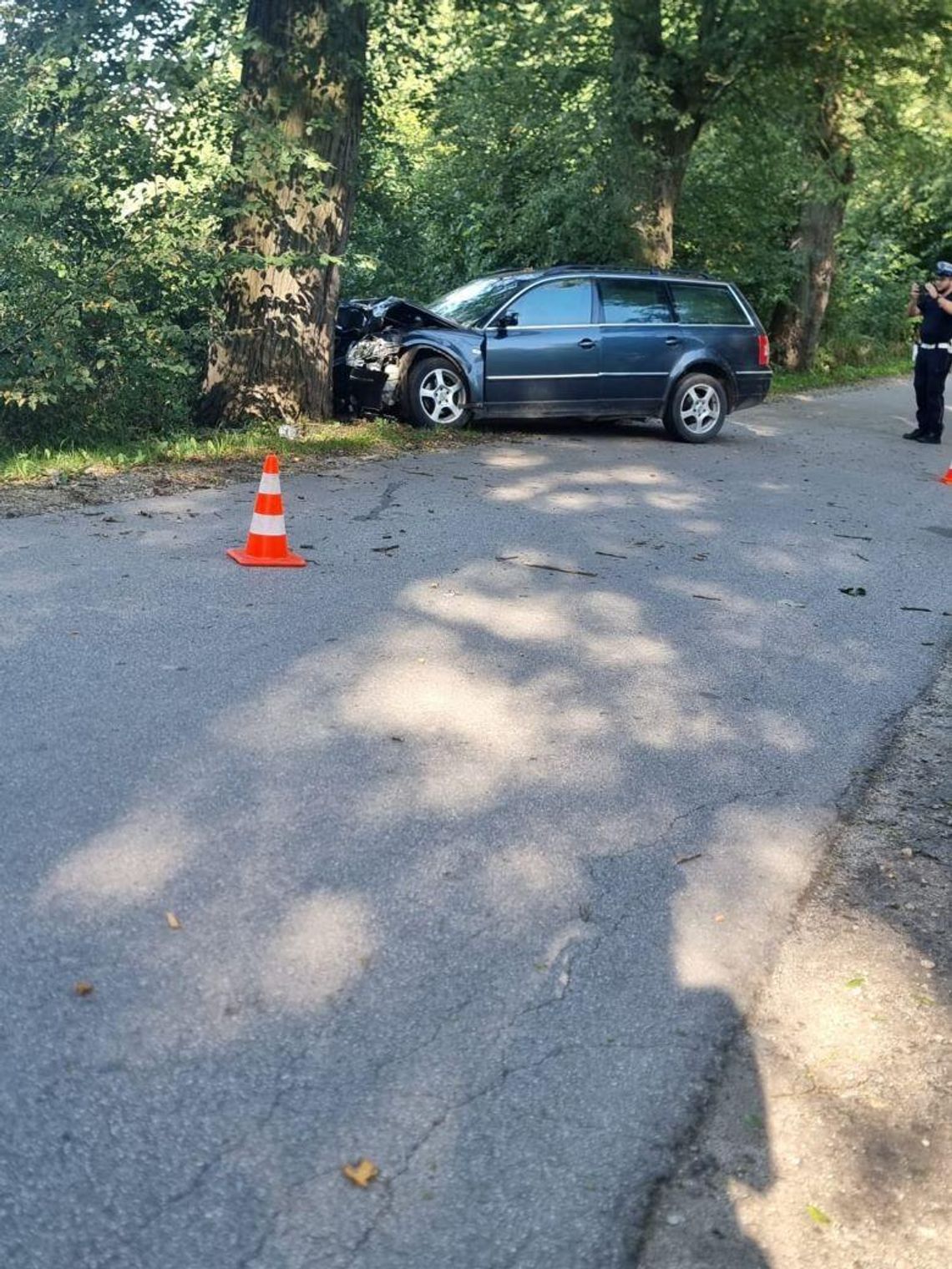 Powiat sztumski. Pijany kierowca uderzył w drzewo. Miał blisko 2 promile alkoholu-stracił prawo jazdy