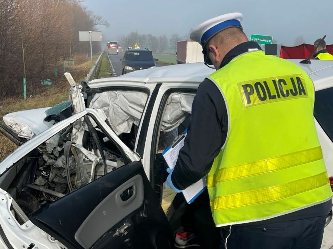 Powiat sztumski. Policjanci pracowali na miejscu śmiertelnego wypadku.