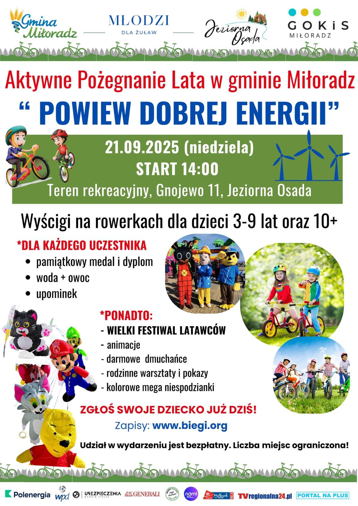 "Powiew dobrej energii" - Aktywne Pożegnanie Lata w Gminie Miłoradz.